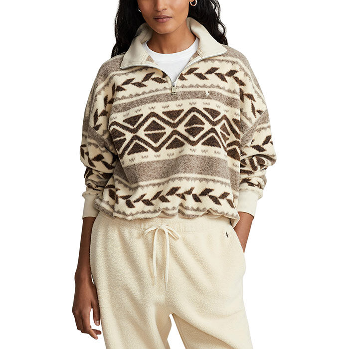 Women's Geo-Motif Fleece Pullover Top, Polo Ralph Lauren