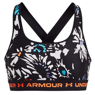 Under Armour: Girls' Crossback Graphic Sports Bra - Black